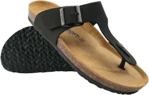 100% Genuine Leather Men's Sandals - Comfortable Cushioned Smart Foam Footbed, Slip-On Slides for Casual Summer Wear, Adjustable Fit, Durable Non-Slip Sole