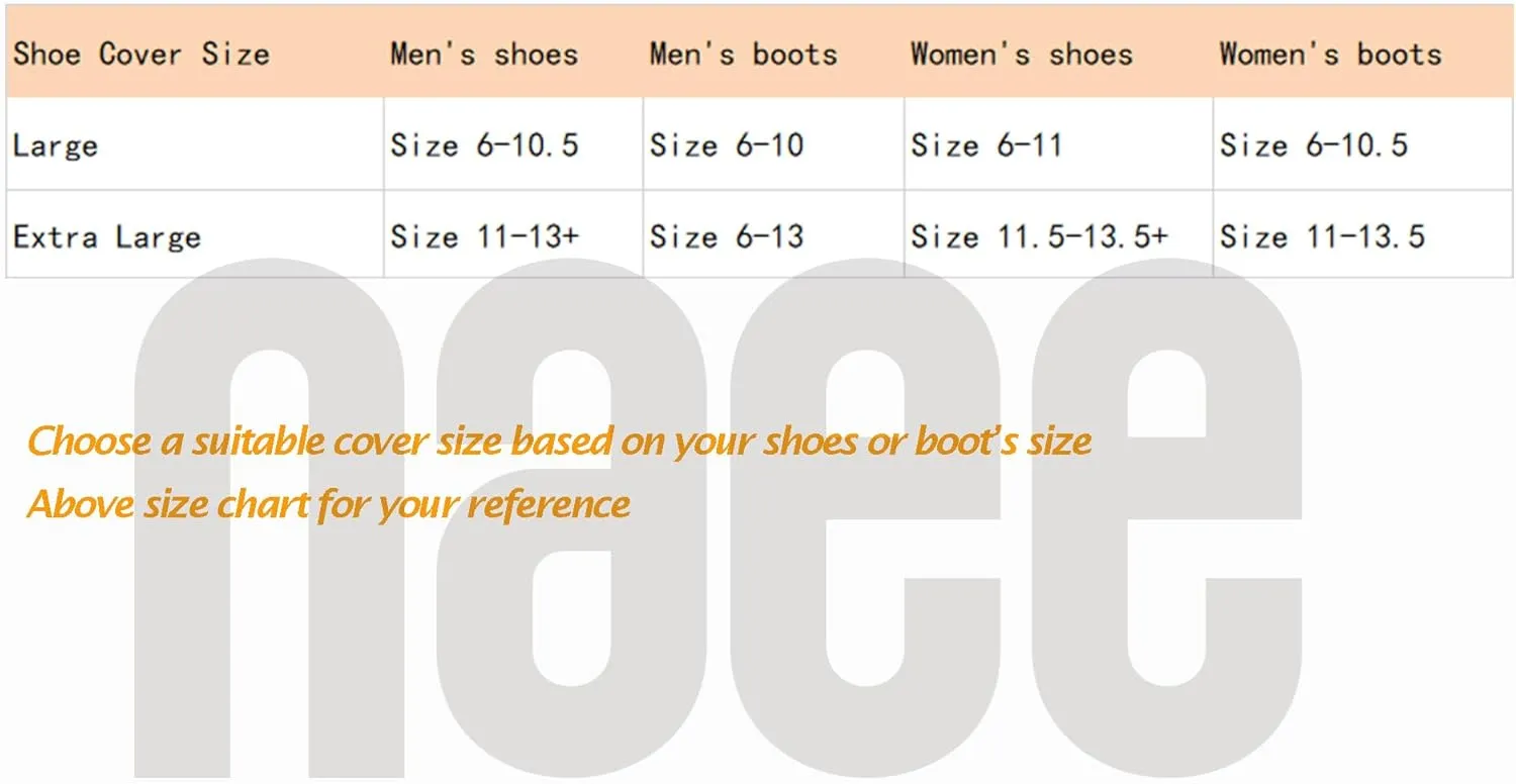 5 Pairs Waterproof Anti slip Washable Reusable Boots Cover Indoor Shoe covers (Large Grey)