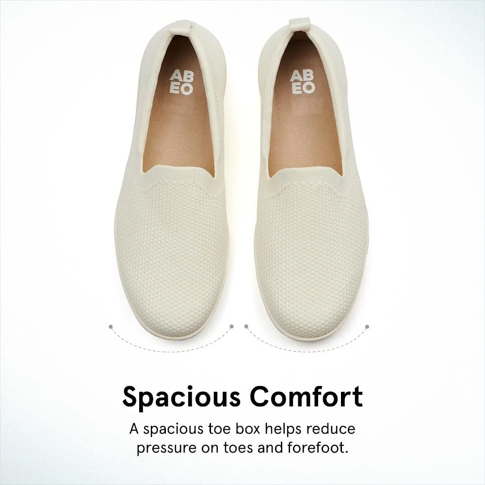 ABEO Encore Knit Slip On Sneakers for Women | Breathable Knit Slip On Sneakers | Arch Support Sneakers for Women | Built-in Orthotic Insole | Women's Travel Sneakers