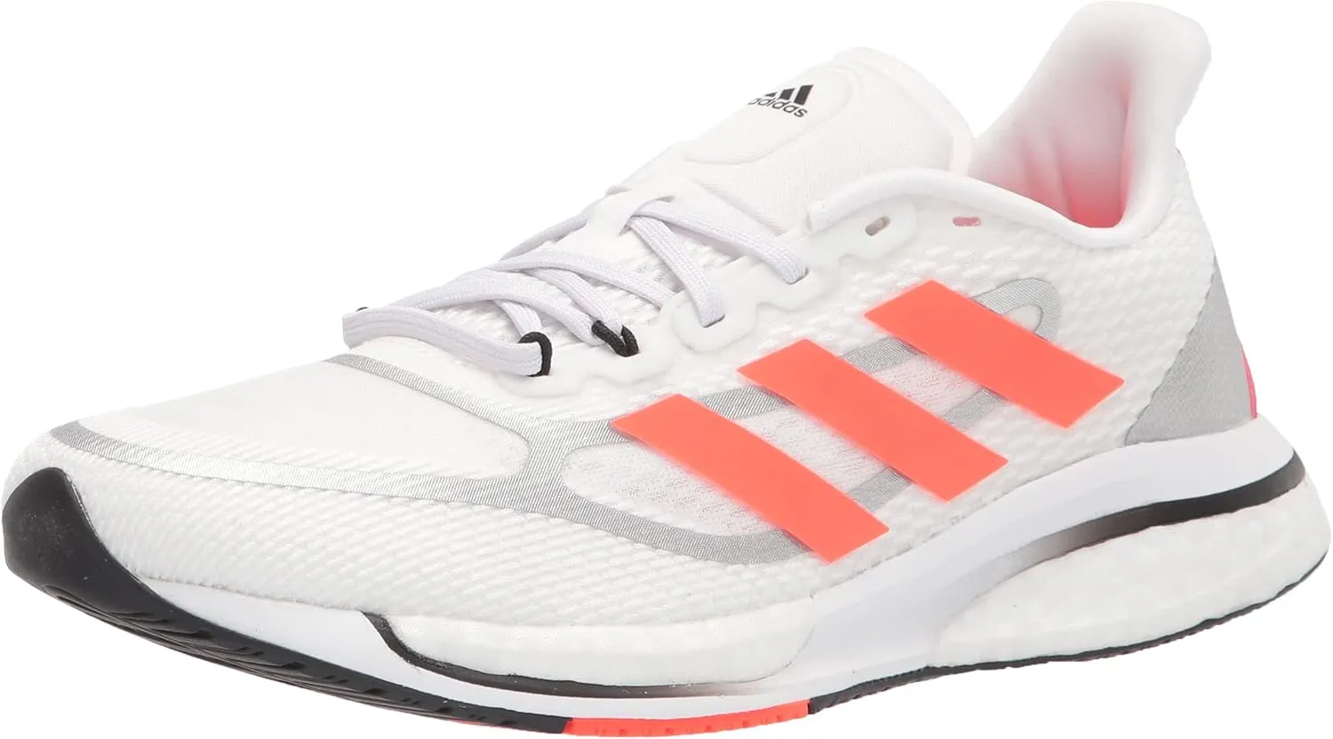 adidas Women's Supernova Running Shoe, White/Solar Red/Black, 8