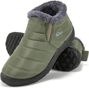 Alicegana Snow Boots for Women Winter: Warm Fur Lined Ankle Booties Comfortable Waterproof Slip On Lightweight Womens Boots