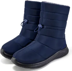 Alicegana Womens Winter Snow Boots Waterproof Warm Fur Lined Shoes Mid Calf Slip on Comfortable Booties Non Slip Boot for Women
