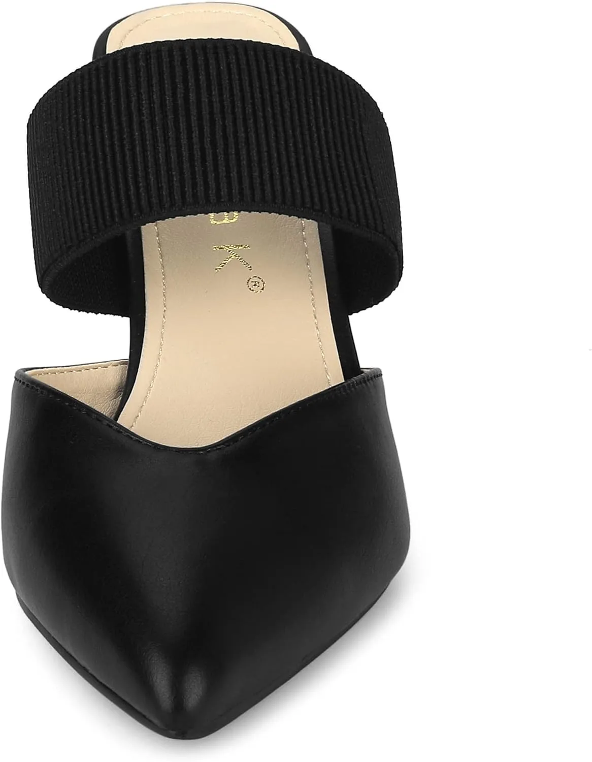 Allegra K Women's Pointed Toe Elastic Strap Stiletto Heels Mules