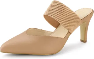 Allegra K Women's Pointed Toe Elastic Strap Stiletto Heels Mules