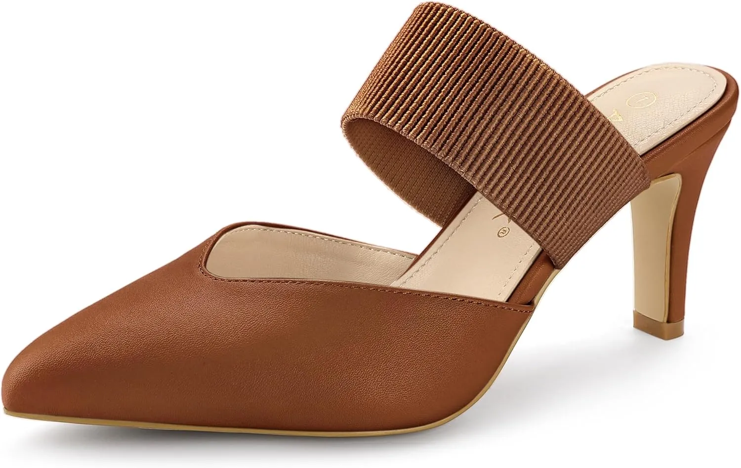 Allegra K Women's Pointed Toe Elastic Strap Stiletto Heels Mules
