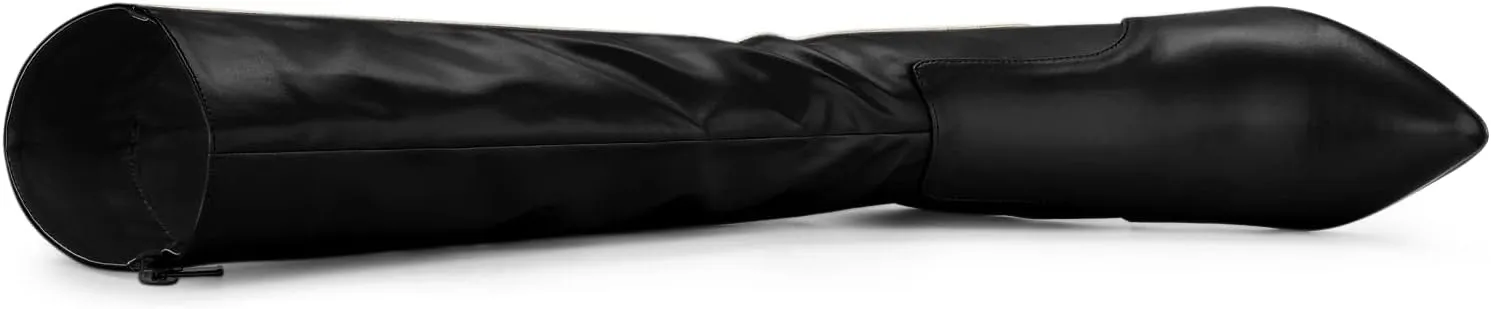 Allegra K Women's Pointy Toe Buckle Stiletto Heel Knee High Boots