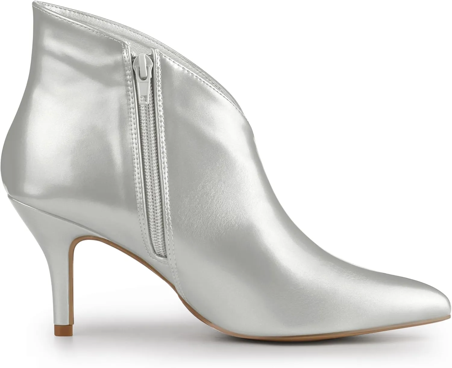 Allegra K Women's V Shape Pointed Toe Stiletto Heel Ankle Boots