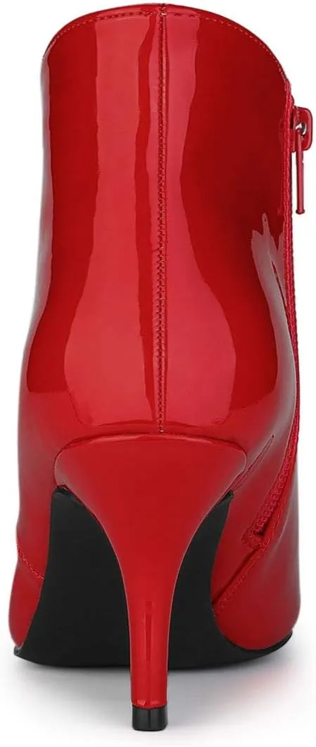 Allegra K Women's V Shape Pointed Toe Stiletto Heel Ankle Boots