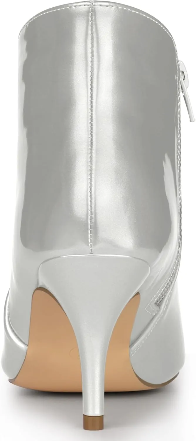 Allegra K Women's V Shape Pointed Toe Stiletto Heel Ankle Boots