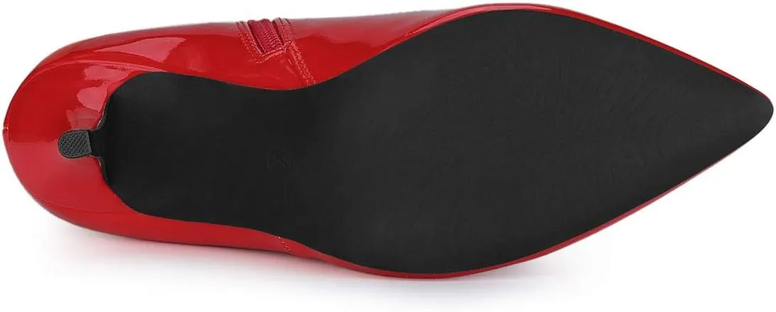 Allegra K Women's V Shape Pointed Toe Stiletto Heel Ankle Boots