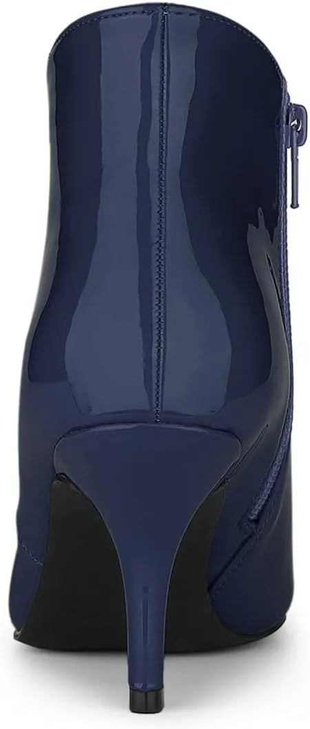 Allegra K Women's V Shape Pointed Toe Stiletto Heel Ankle Boots