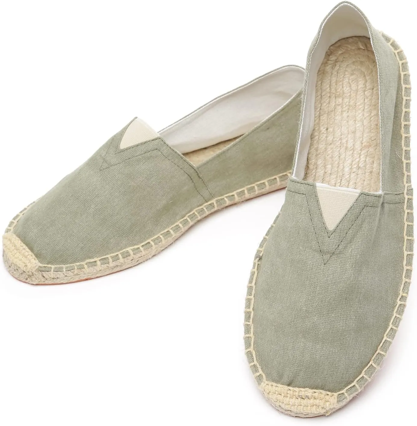 Altxic Men's Closed Toe Comfortable Canvas Slip on Flat Espadrilles