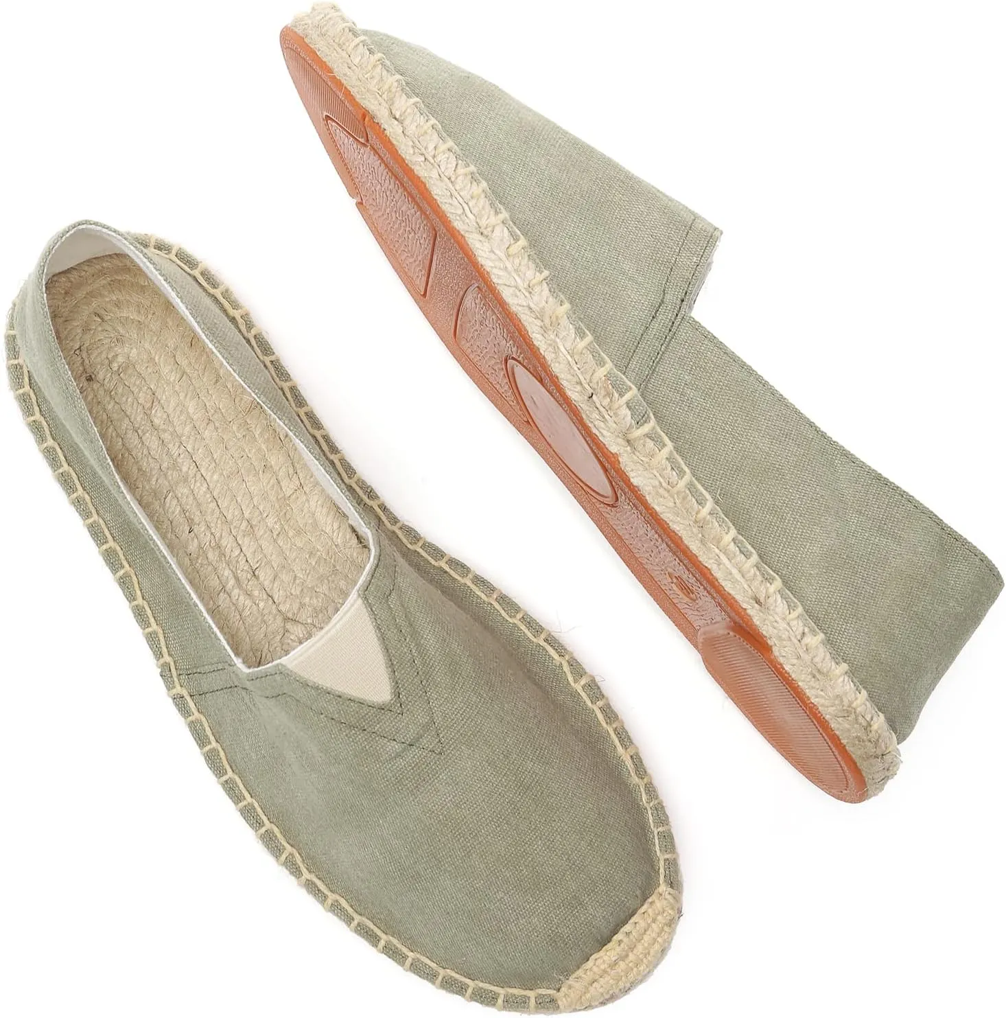 Altxic Men's Closed Toe Comfortable Canvas Slip on Flat Espadrilles