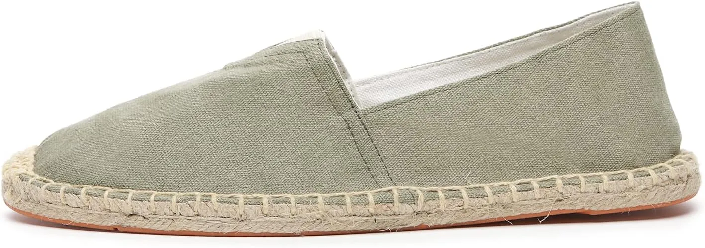 Altxic Men's Closed Toe Comfortable Canvas Slip on Flat Espadrilles