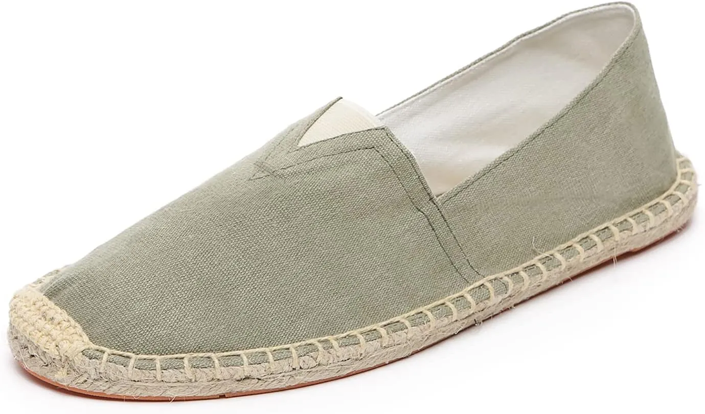 Altxic Men's Closed Toe Comfortable Canvas Slip on Flat Espadrilles