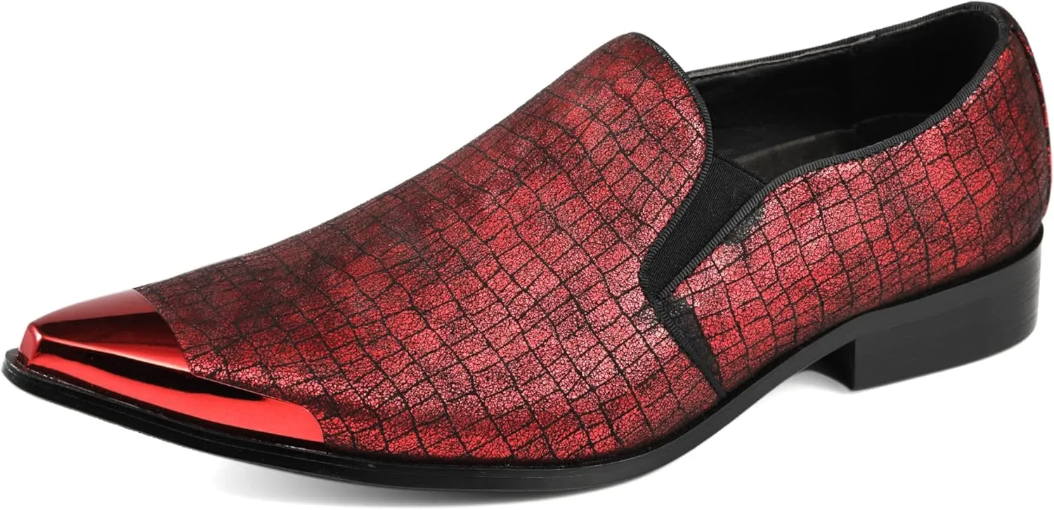 Amali Sparkling Smoking Slipper with Metal Tip - Men's Dress Shoes - Party Loafers for Men - Metallic Loafers for Men - Mens Disco Shoes - Designer Shoes