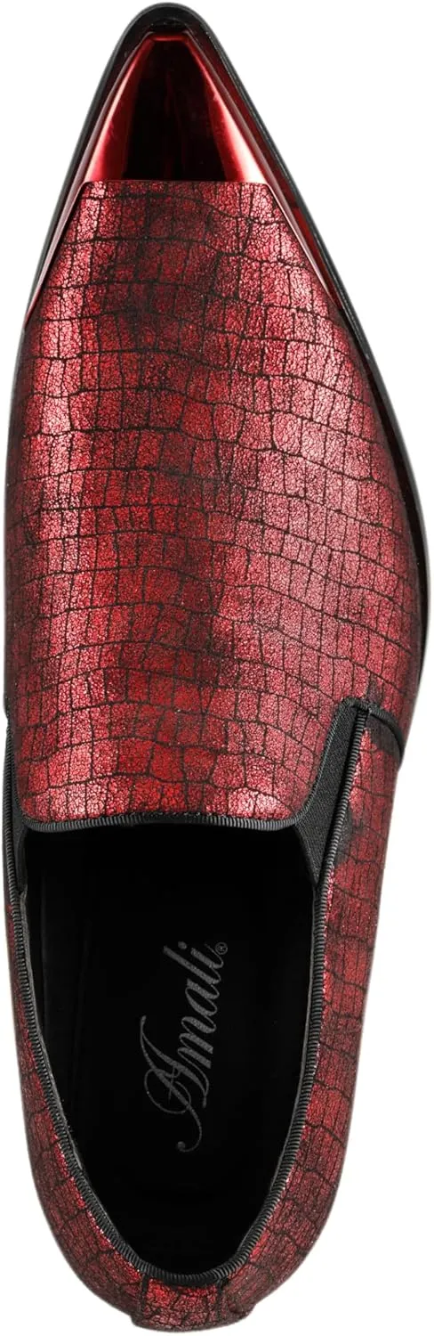 Amali Sparkling Smoking Slipper with Metal Tip - Men's Dress Shoes - Party Loafers for Men - Metallic Loafers for Men - Mens Disco Shoes - Designer Shoes