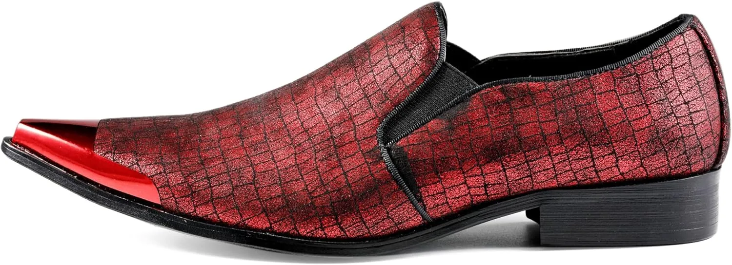 Amali Sparkling Smoking Slipper with Metal Tip - Men's Dress Shoes - Party Loafers for Men - Metallic Loafers for Men - Mens Disco Shoes - Designer Shoes