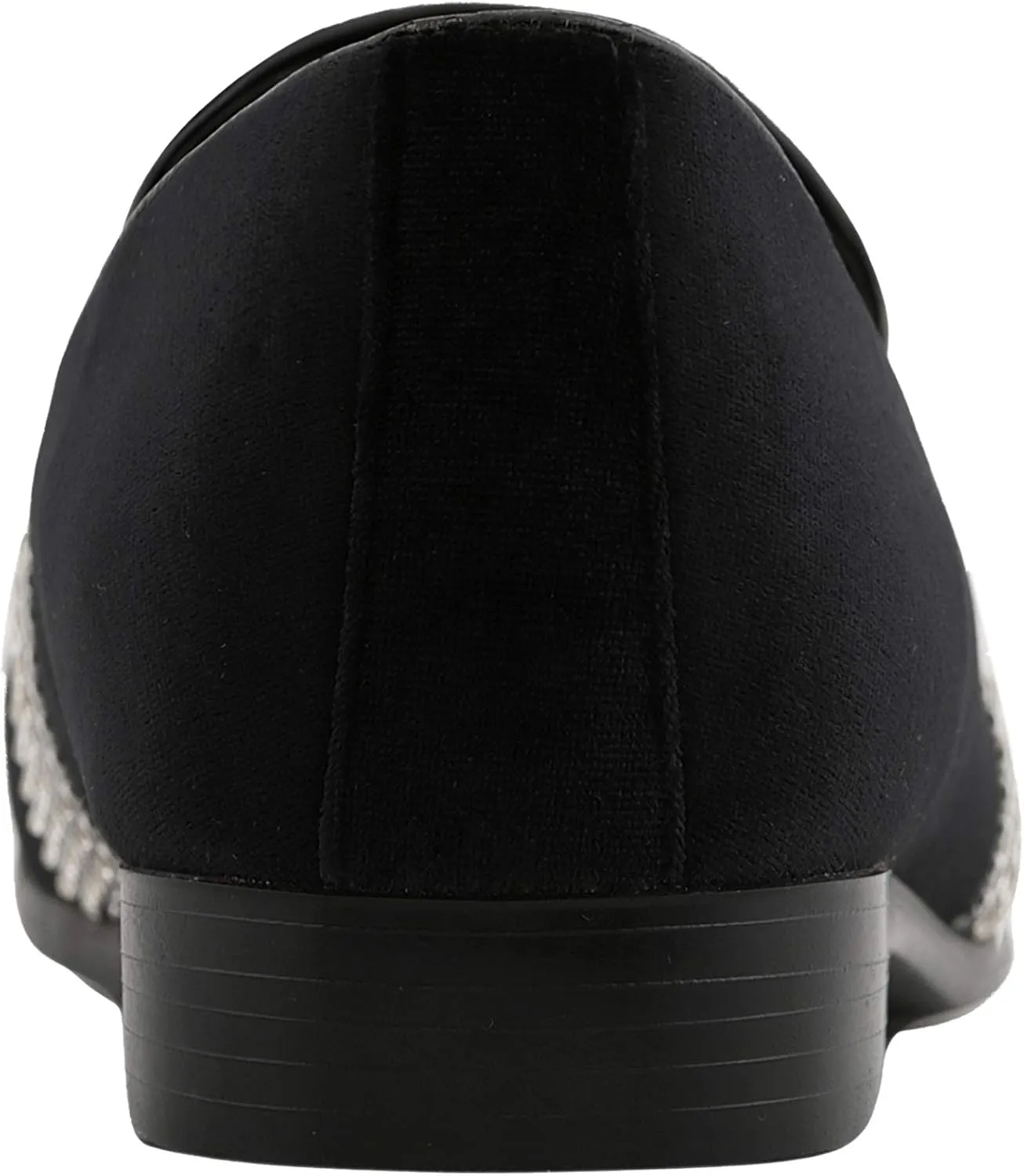Amali The Original Men's Velvet Smoking Slipper with Rhinestone Embellished Strap Dress Shoe, Style Monarch