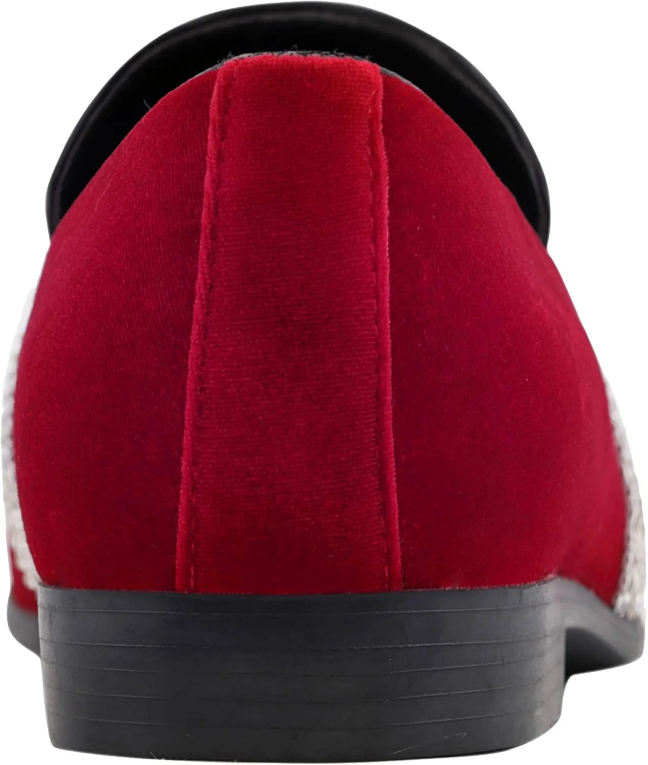Amali The Original Men's Velvet Smoking Slipper with Rhinestone Embellished Strap Dress Shoe, Style Monarch