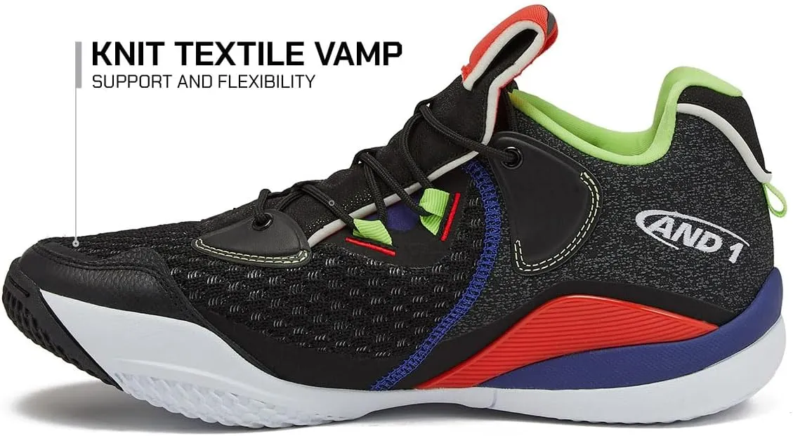 AND1 Override Men’s Basketball Shoes, Indoor or Outdoor Basketball Sneakers for Men, Street or Court, Size 7 to 16