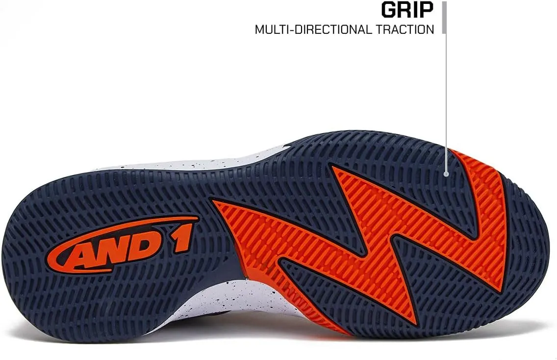 AND1 Turnaround Men’s Basketball Shoes, Indoor or Outdoor Basketball Sneakers for Men, Street or Court, Sizes 7-16