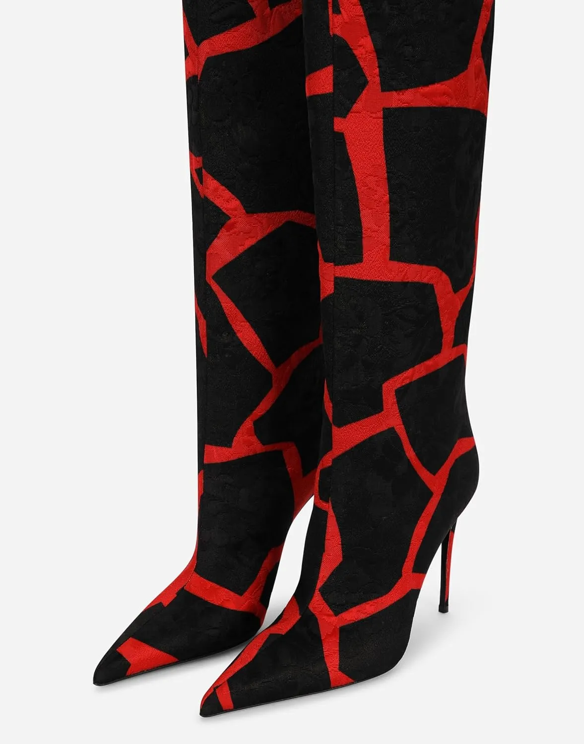Animal Print Boots for Women Pointed Toe Knee High Boots Wide Calf High Heel Sexy Fashion Tall Boots