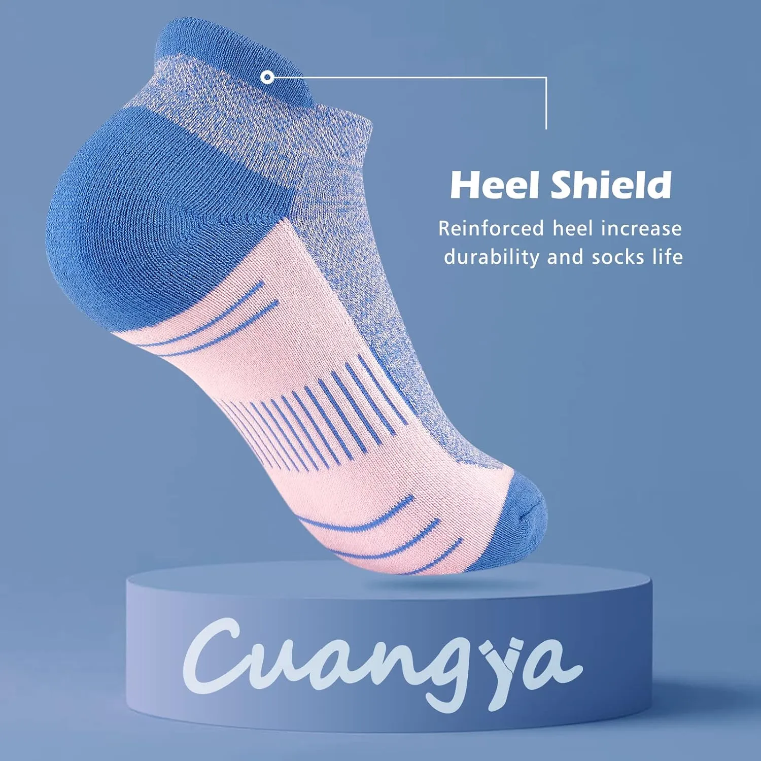 Ankle Socks Women Athletic No Show Socks Running Comfort Cushioned 5-Pairs