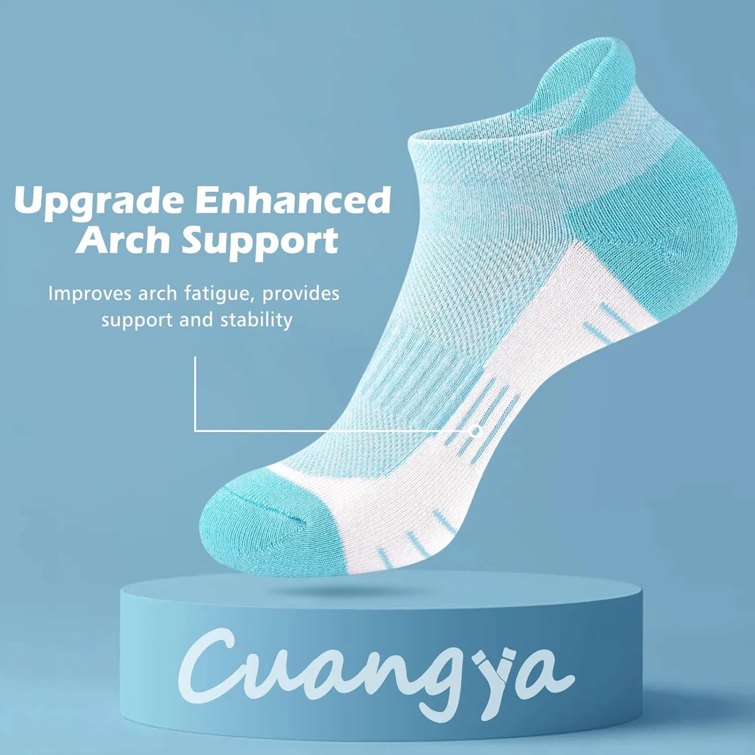 Ankle Socks Women Athletic No Show Socks Running Comfort Cushioned 5-Pairs