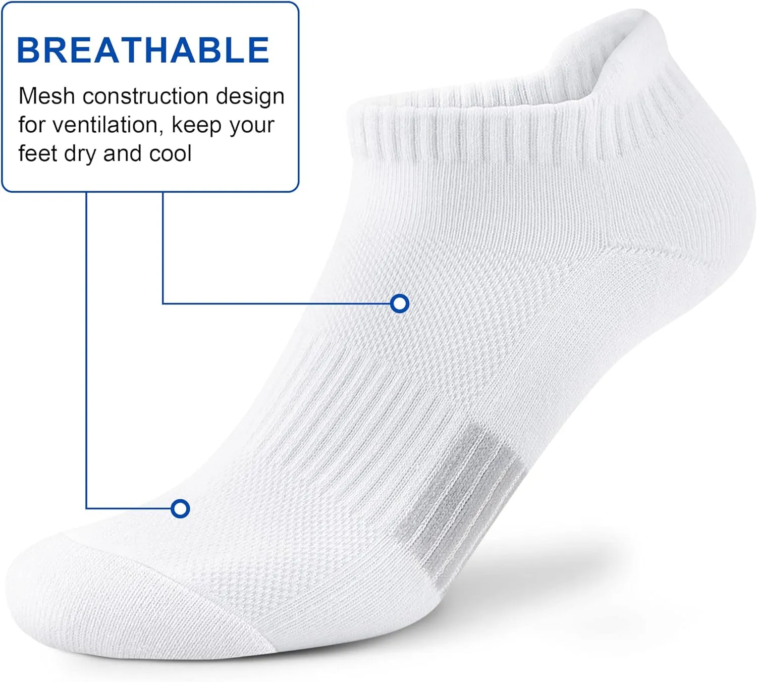 Ankle Socks Womens Athletic Running Comfort Cushioned 3/5/6Pairs
