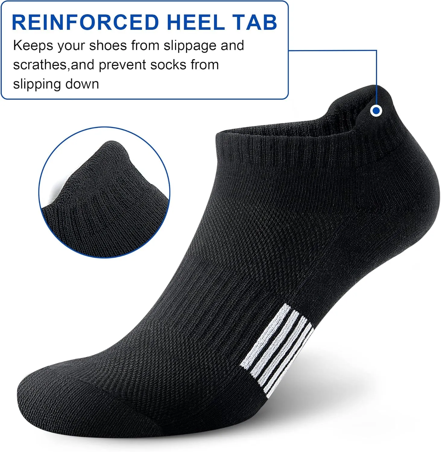 Ankle Socks Womens Athletic Running Comfort Cushioned 3/5/6Pairs