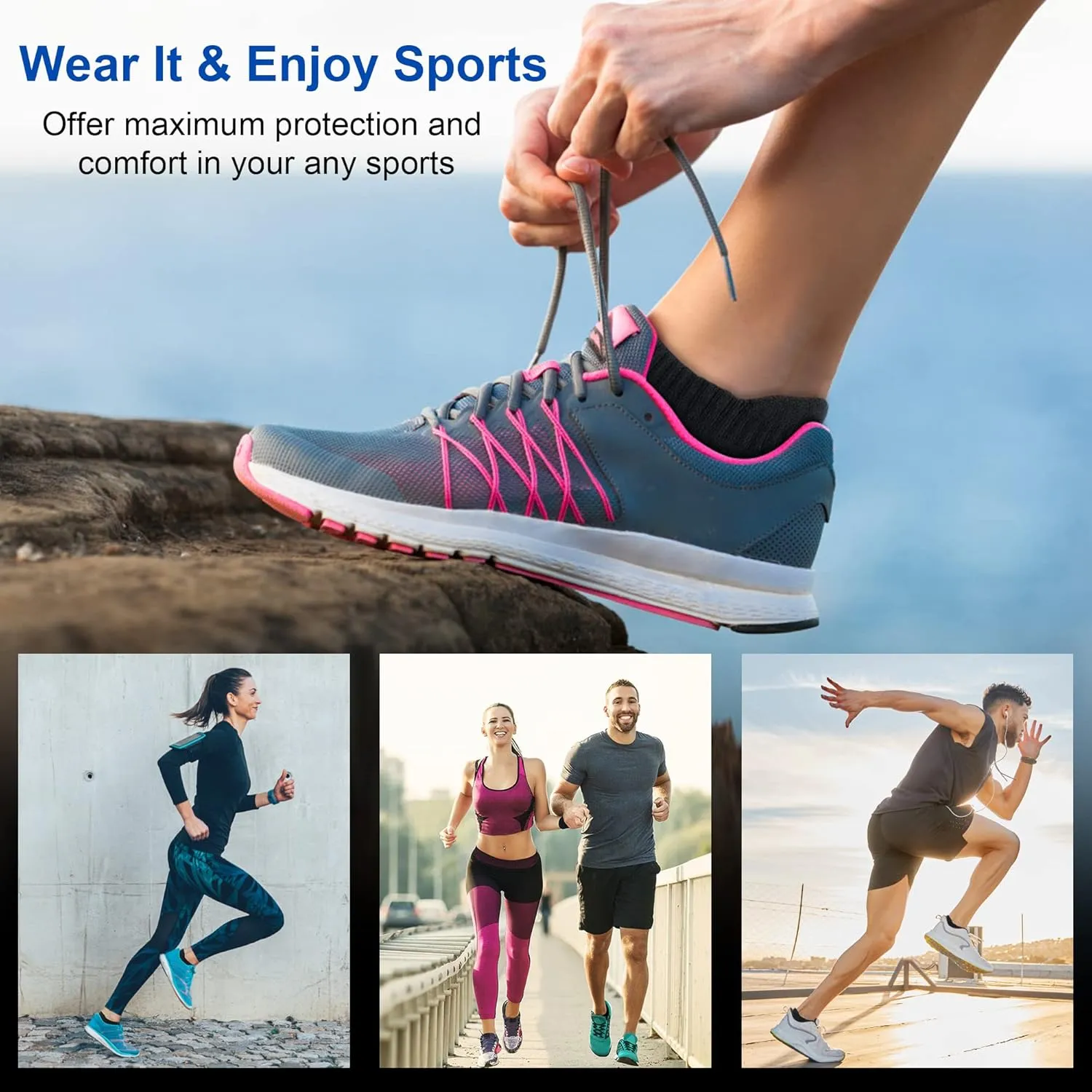 Ankle Socks Womens Athletic Running Comfort Cushioned 3/5/6Pairs