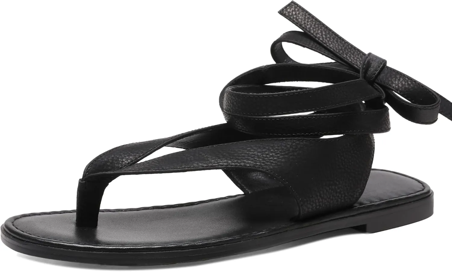 Ankle Strap Flat Sandals for Women Comfortable Lace Up T-Strap Slip on Flip Flops Flats Ladies Fashion Cute Thong Sandals Summer Soft Flip Flops Sandals