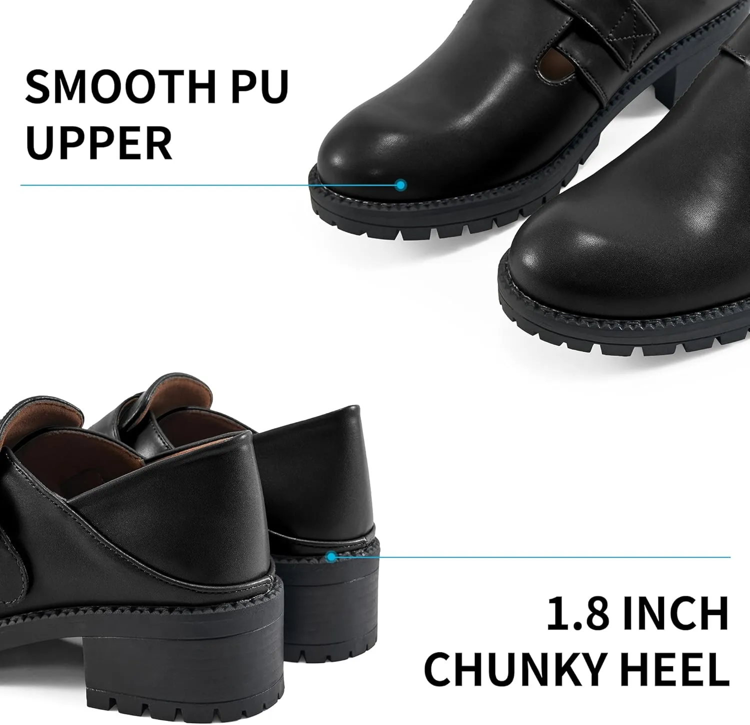 Aomigoct Chunky Loafers for Women Work: Comfortable Office Business Womens Loafers - Casual Platform Slip On Shoes