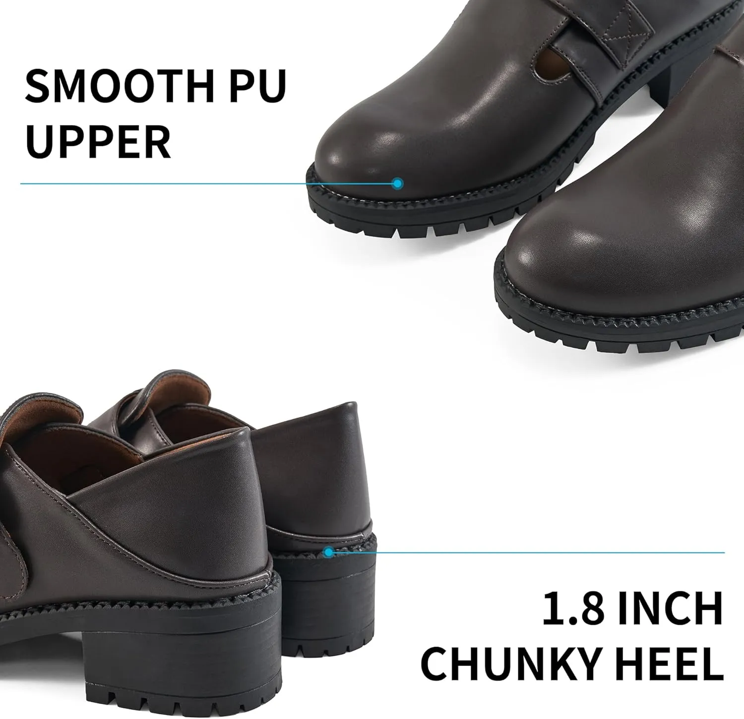 Aomigoct Chunky Loafers for Women Work: Comfortable Office Business Womens Loafers - Casual Platform Slip On Shoes