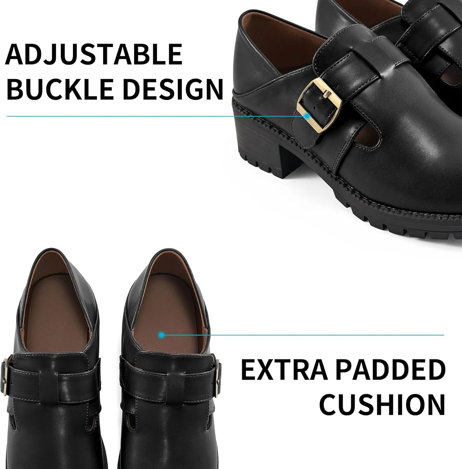 Aomigoct Chunky Loafers for Women Work: Comfortable Office Business Womens Loafers - Casual Platform Slip On Shoes