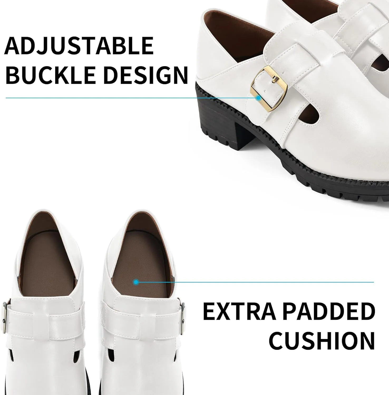 Aomigoct Chunky Loafers for Women Work: Comfortable Office Business Womens Loafers - Casual Platform Slip On Shoes