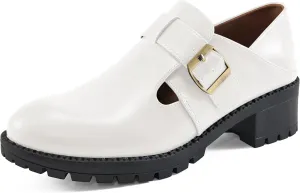 Aomigoct Chunky Loafers for Women Work: Comfortable Office Business Womens Loafers - Casual Platform Slip On Shoes