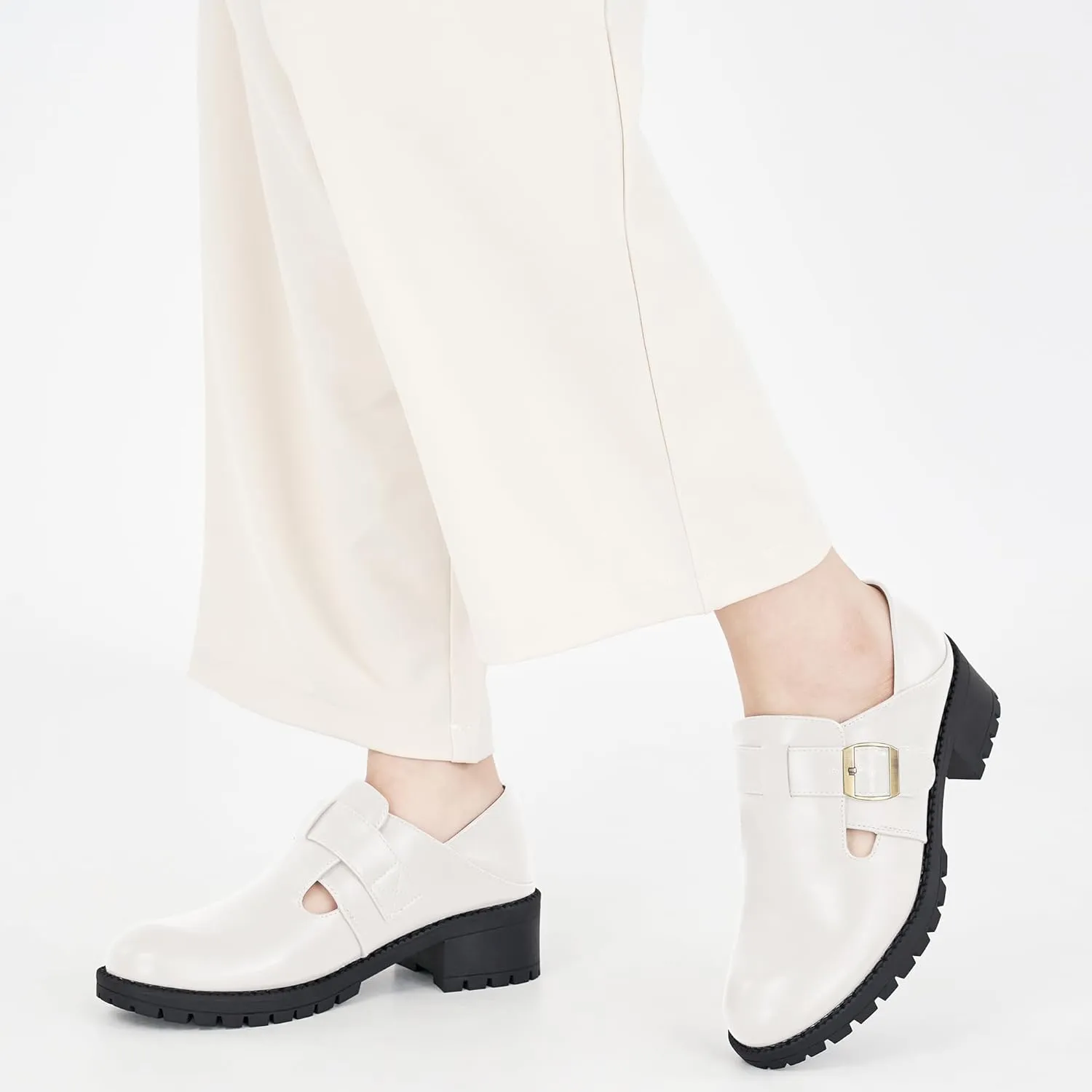 Aomigoct Chunky Loafers for Women Work: Comfortable Office Business Womens Loafers - Casual Platform Slip On Shoes