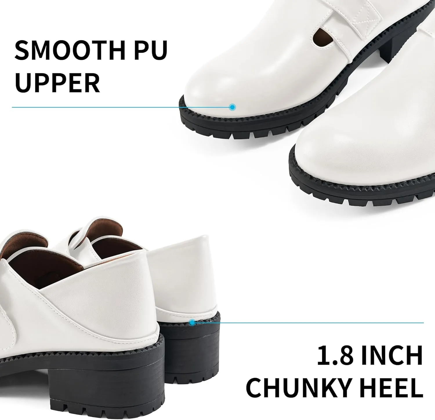 Aomigoct Chunky Loafers for Women Work: Comfortable Office Business Womens Loafers - Casual Platform Slip On Shoes