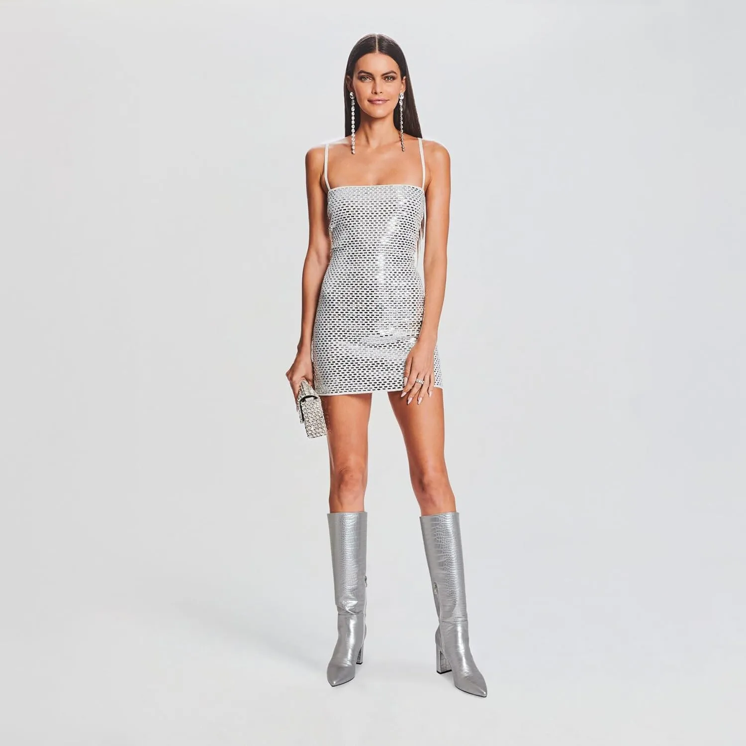 AOSPHIRAYLIAN Knee High Boots Women Snake Faux Crocodile Boots Long Tall Boots Pointed Toe Chunky High Heel Boots with Zipper Block Heel Fashion Dress Boots Pull On Size 6-10