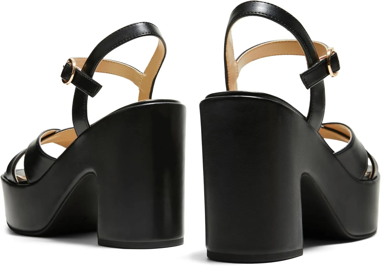 Arromic Women's Crisscross Band Platform High Heel Sandals with 4-Inch Chunky Heels Ankle Strap Stylish Y2K Heeled Shoes for Party, Wedding, Evening Events