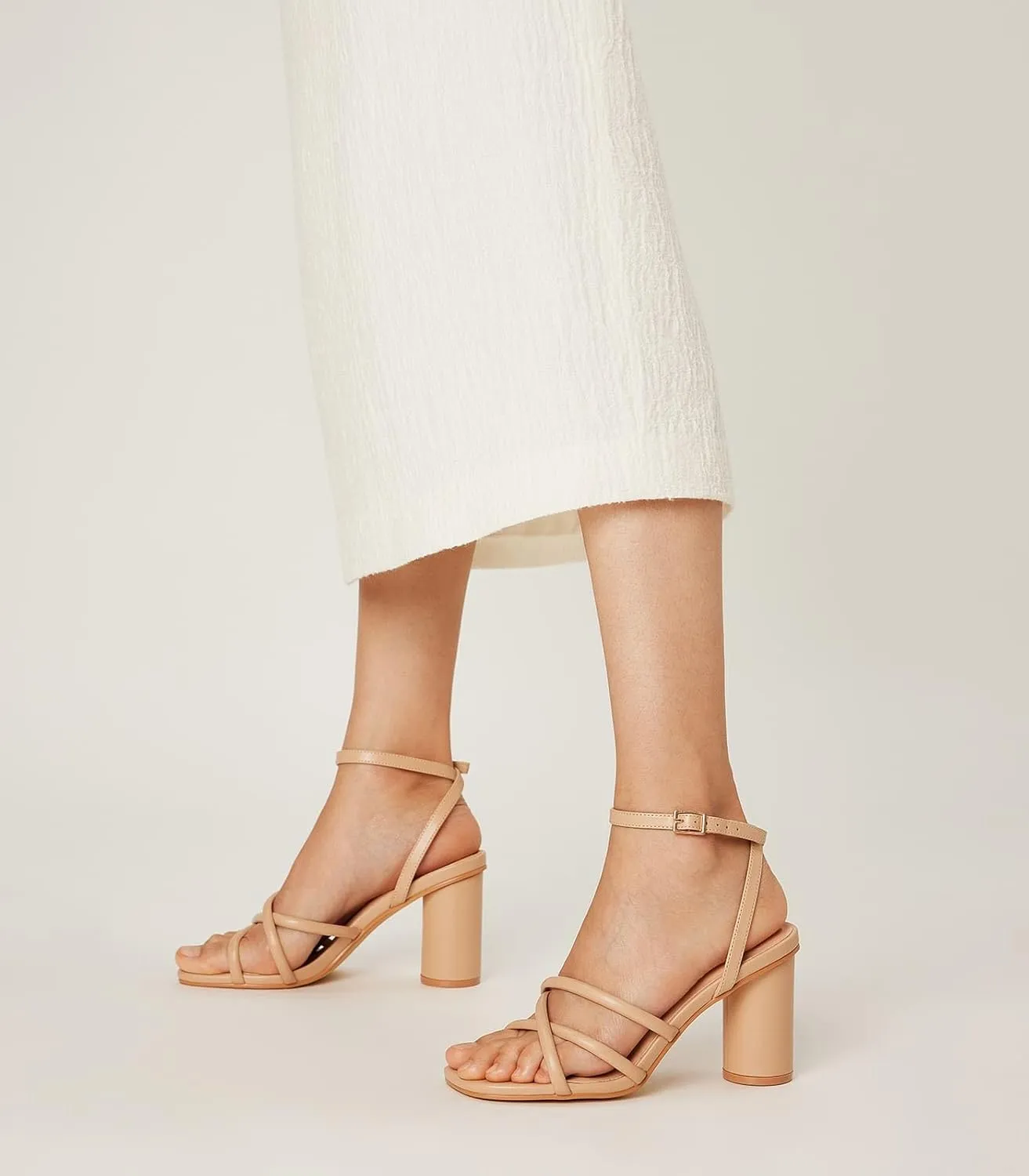 Arromic Women's Heeled Sandals - Chunky Block Heels, Strappy Square Open Toe Ankle Strap Dressy Party Wedding Prom Sandals for Women