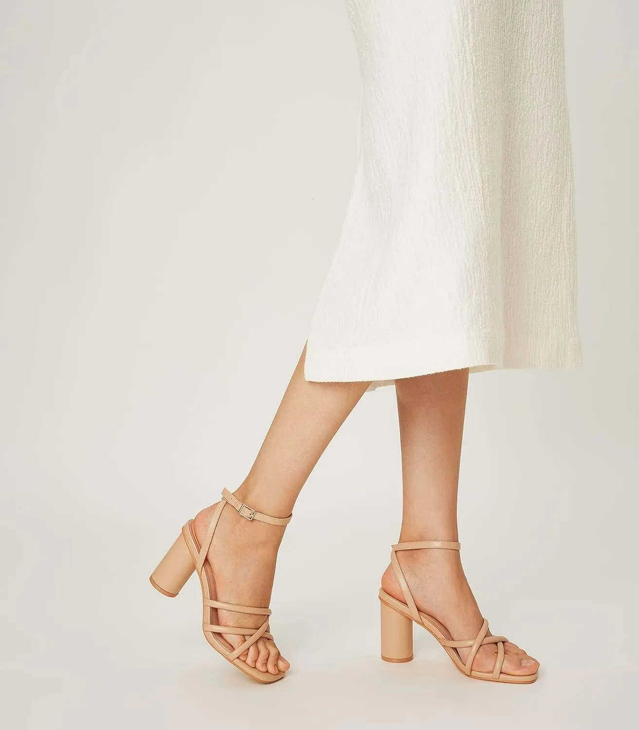 Arromic Women's Heeled Sandals - Chunky Block Heels, Strappy Square Open Toe Ankle Strap Dressy Party Wedding Prom Sandals for Women