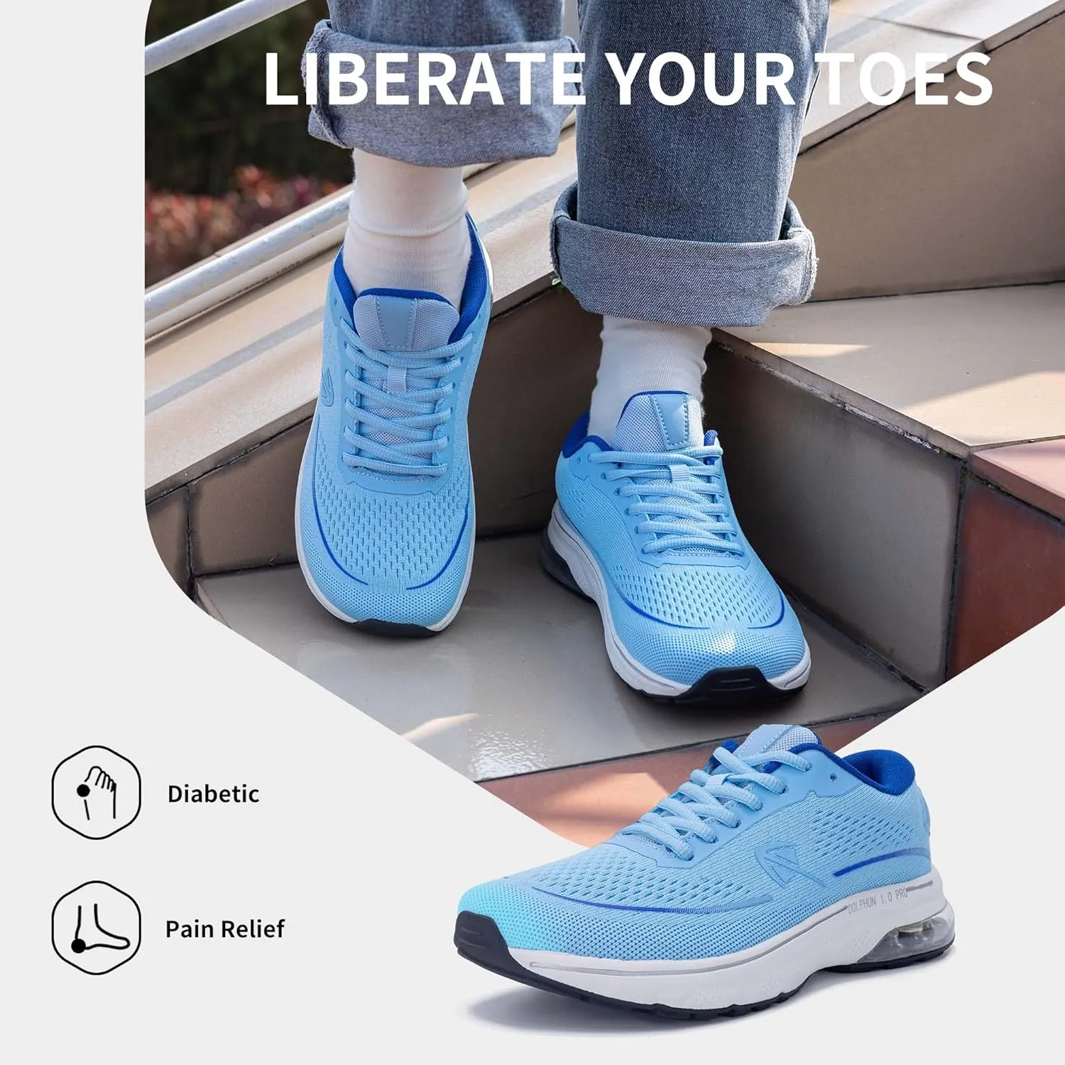 Autper Women's Running Shoes Wide Toe Box Sneakers Women Air Comfortable Arch Support Walking Tennis Athletic Shoes for Jogging Workout Gym Sports US6-11