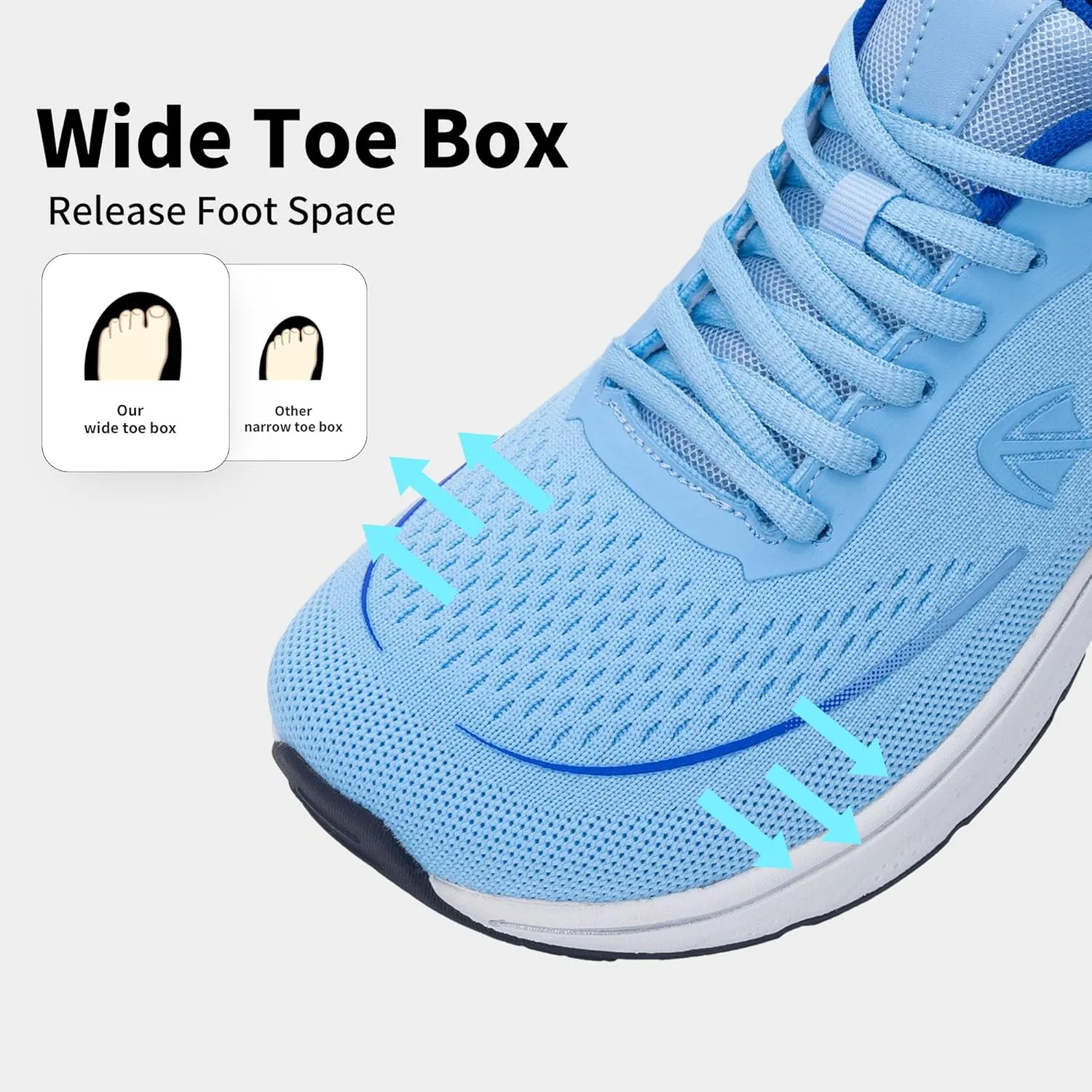 Autper Women's Running Shoes Wide Toe Box Sneakers Women Air Comfortable Arch Support Walking Tennis Athletic Shoes for Jogging Workout Gym Sports US6-11