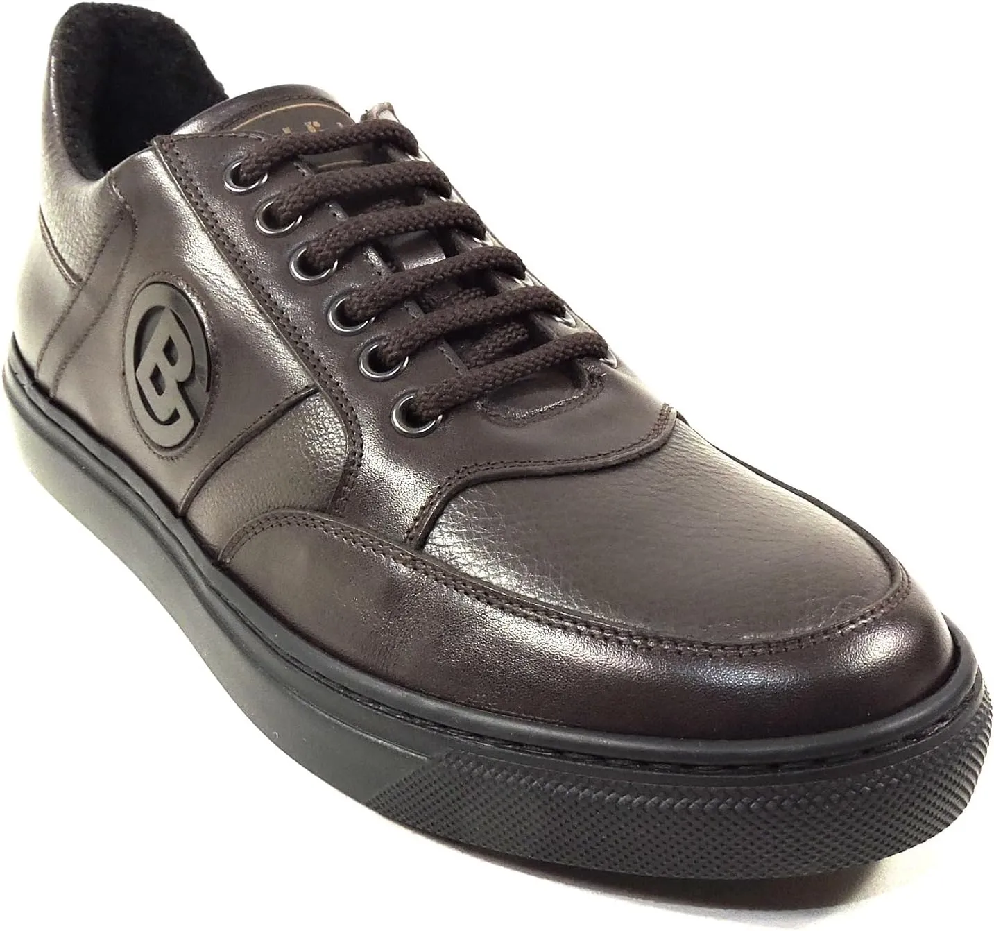 Baldinini Men's Brown Soft Leather Comfort Warm Fashion Sneakers