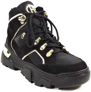 Baldinini Women's Black Suede Winter Fashion Sneakers, Fur Inside