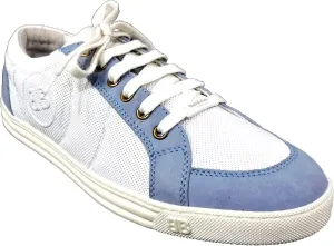 Baldinini Women's White and Blue Leather Fashion Sneakers