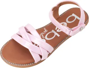 bebe Girls' Sandals - Two Strap Open Toe Flat Dress Sandals with Heart Accent, Easter Summer Shoes for Little and Big Girls